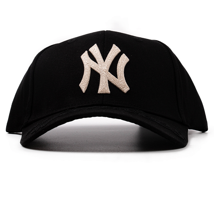 Бейсболка MLB 32CPDD011 NY Black белое лого, вышитый козырек